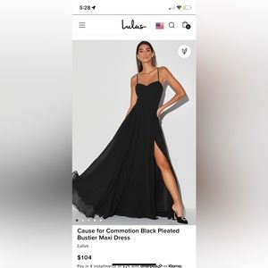 Cause for Commotion Black Pleated Bustier Maxi Dress